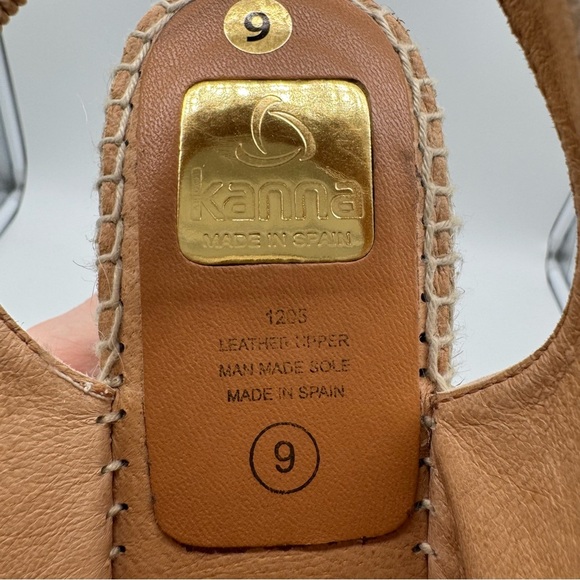 Kanna Nubuck leather Wedge Espadrille Sandals Sz 9 - Picture 8 of 11